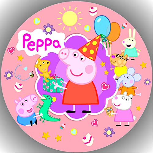 FONDANT Tortenbild, Zuckerbild mit Motiv, Essbares Foto für Torten, Tortenbild, Tortenaufleger Ø 20cm Peppa Pig Nr. 37