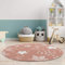 carpet city Tapis pour Enfant - Motif étoiles et Ciel étoilé - 120 cm - Rond - Rose - Tapis Moderne pour Chambre d'enfant