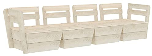 vidaXL Fichtenholz Impregniert Garten Palettensofa 4-TLG. Palettenmöbel Sofa Garnitur Lounge Gartenset Sitzgruppe Gartensofa Gartenmöbel