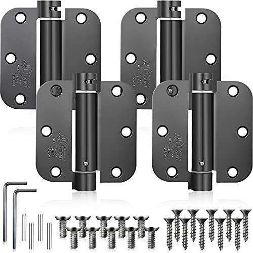 Selbstschließende Türscharniere, 8,9 cm, 8,9 cm, Federscharniere mit 1,6 cm Radius-Ecken, verstellbar (4 Stück)