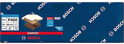 Bosch 50x EXPERT C470 Sandpaper (for Paint on wood, Hardwood, Ø 93x186 mm, Grit 400, Professional Accessory Orbital Sander)