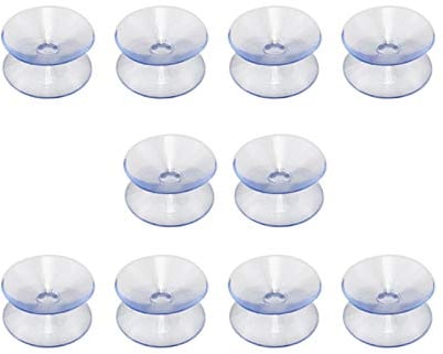 Ventosa de doble cara, espaciadores de mesa de vidrio de goma de silicona, ventosa transparente sin ganchos, compatible con mesa de cristal, 10 piezas (tamaño 20 mm)