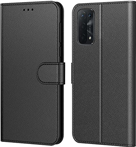 Tenphone Coque pour Oppo A54 5G,Coque Oppo A74 5G Etui Protection Housse Premium en Cuir PU,Pochette Fermeture Magnétique,Flip Case Compatible avec (Oppo A54 5G, Book Noir)