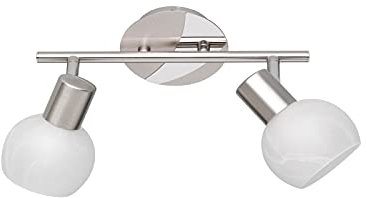 meineWunschleuchte 2-flammiger Deckenstrahler mit Glasschirmen weiß, Breite 27cm