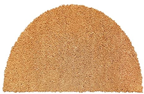 Carpido rutschfeste Kokosmatte - 60 x 90 cm Halbrund Natur - Nachhaltige Naturfaser für den überdachten Außenbereich - 100% Kokos Fußmatte - Türmatte Eingang