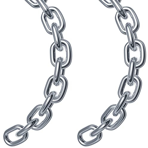 2 Pcs 1/4 x 23 Inch Link Chain 304 Stainless Steel Coil Chain, 6mm