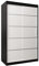 MEBLE KRYSPOL Schwebetürenschrank Verona 1 120 cm Kleiderschrank mit Kleiderstange und Einlegeboden Schlafzimmer- Wohnzimmerschrank Schiebetüren Modern Design (Schubladen: 0, Schwarz + Weiß)