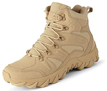 IYVW AS33 702 Uomo SWAT Combat Stivali Tattico Side Zip Stivali Giallo deserto 42 EU