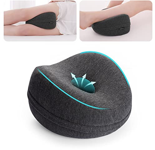 Kniekissen für Seitenschläfer Standard Orthopädisches Keilbein Kissen zum Schlafen und Hüfte Unterrückenschmerzen Kontur Memory Foam Kissen für Schwangerschaft Waschbarer Bezug