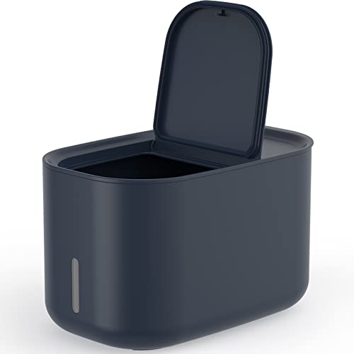 Zuutii Rice Storage Container, Dry Food Storage Bin, Pet Dog Cat Food Dispenser, Airtight Silicone Sealed & Moisture Proof, for Grain Cereal Soybean Corn (black)