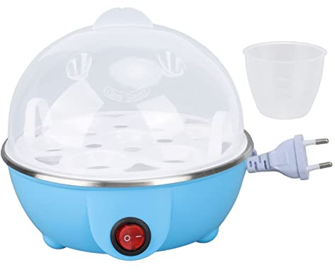 350W 7 Eier Kapazität Elektrischer Eierkocher Schneller Eierkocher Automatische Abschaltung, Hühnereierkocher für Hartgekochte Eier EierkocherSpezialgeräte (Blau)