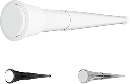 Aquabad® Hastaflex Teleskop 190-300 cm Duschvorhangstange ohne Bohren, Weiß, für Dusche und Fensternischen