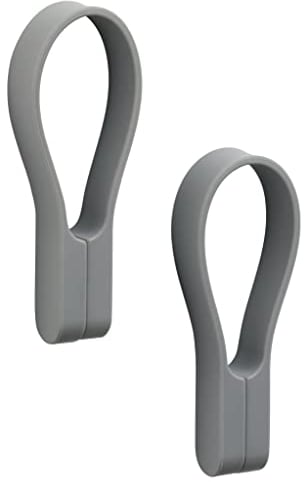 Zone Denmark Loop Handtuchklammern, Handtuchaufhänger, Magnetische Handtuchclips, Klammern/Clips für Handtücher und Geschirrtücher, 9 cm, 2 Stück, Grau