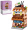 Japanisches Ramen-Restaurant mit Blick auf die Straße Mini-Baustein-Set, modulares Hausmodell-Set, 412-teiliges Bauset, Konstruktionsspielzeug-Sets für Kinder und Erwachsene, nicht kompatibel mit Lego
