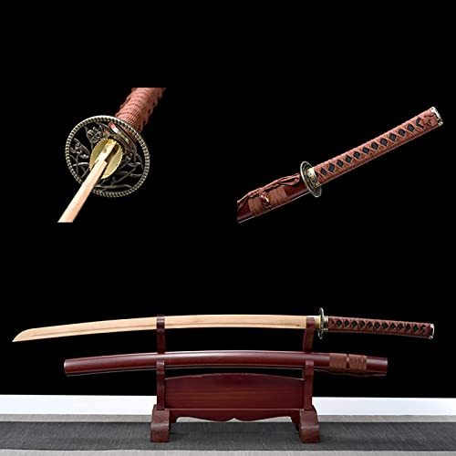 STARMS Natürliches Bambus-Katana Mit Scheide, 103 Cm, Handgefertigte Samurai-Schwerter Für Cosplay-Sammlung Und Kendo-Training, Zuhause/F