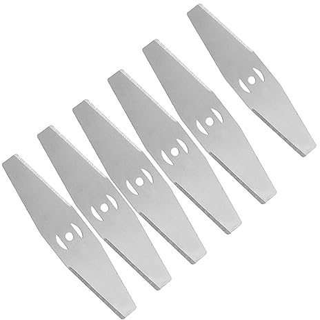 lohill 6 Stücke Rasentrimmer Klinge, Ersatzklinge Metall Klinge, Rasentrimmer Zubehör Metallmesser Set, Rasentrimmer Metall Klinge