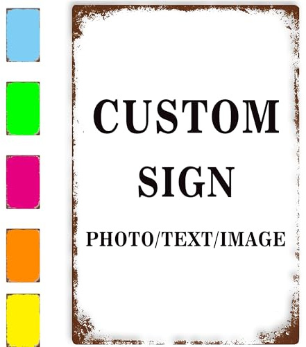 Individuelles Schilder-Design mit Ihrem Bild/Logo/Text, Metallschild im Vintage-Stil für Wand und Außenbereich, Blechschilder, Dekoration, Geschenk, Geschäftshof (vertikal)