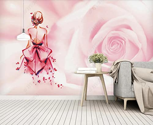 Fototapete 3D Tapete Mädchen In Rosa Tapeten Vliestapete Wandbilder XXL Wanddeko Wandtapete -308612 430x300cm
