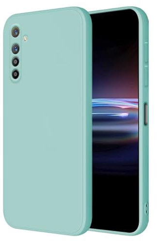 HONLEN Funda Compatible para Realme XT/Realme X2 Case, (6.4 Inches) Líquida TPU Silicona Cover con Anti-Rasguño, Cáscara Suave Cubierta Cian Claro