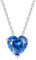 GAVU Collana da Donna con Ciondolo Cuore Punto Luce di Zirconia Cubica Blu con Catenina in Argento Sterling 925