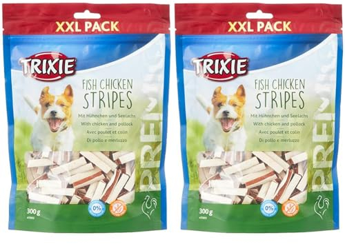 TRIXIE Premio Stripes, Hühnchen und Seelachs TRIXIE Premio Stripes, Hühnchen und Seelachs 300 g (Packung mit 2)