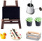 Wichtel Zubehör, 12 Stück Miniatur Wichtel Zubehör Mal Kunst Set für Weihnachten Wichteltür Deko und 1/12 Puppenhaus, DIY Wichtelzubehör Staffelei Kleine Ente Topfpflanze Gießkanne