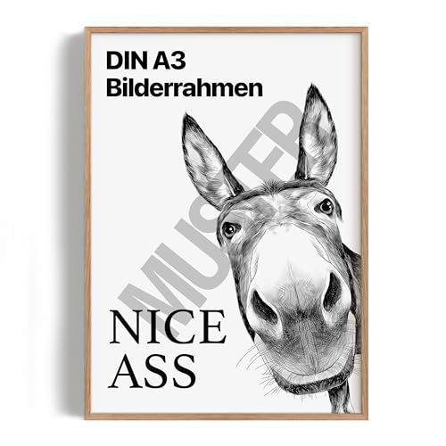 1M® Bilderrahmen DIN A3 Eiche - Massivholz Rahmen im eleganten skandinavischen Design - bruchsicheres Acrylglas, perfekt für Ihre Lieblings-Kunstdrucke - flexibel im Hoch- oder Querformat