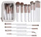 Plawee 18pcs Outils de Maquillage Blanc Nacré Pinceaux de Maquillage Cheveux Super Doux Ensemble de Pinceaux Fard à Paupières
