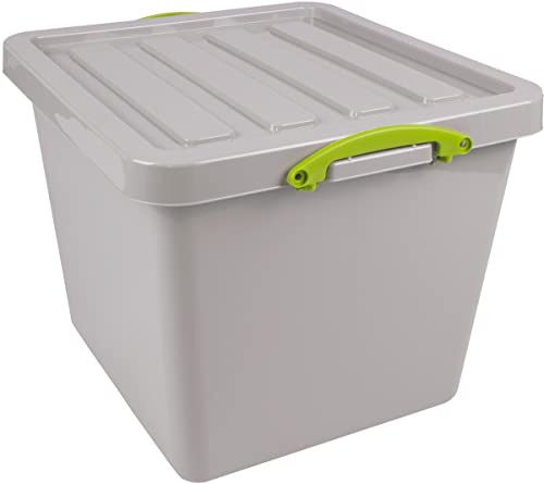 Really Useful Box Recycled Aufbewahrungsbox 60 l, Nestbar, Grau 3 Stück