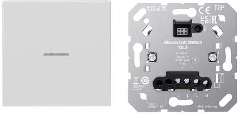 Jung Home Tastdimmer 1710DE Tastdimmer Standard LED + BTLS17101WW Taster Wippe 1-fach Alpinweiß Serie LS