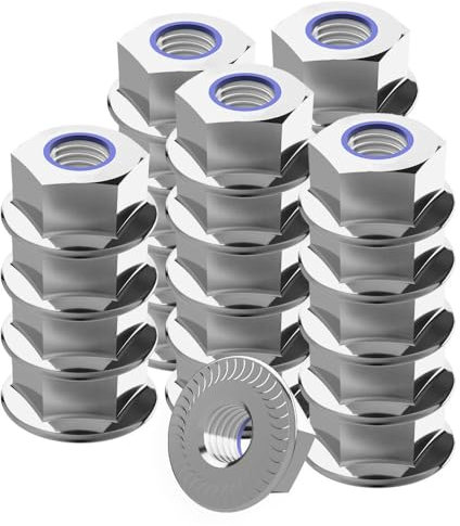 Offgridtec Tuerca con brida autoblocante con dientes de bloqueo DIN6926 A2 V2A acero inoxidable 25 piezas M8