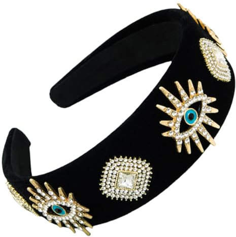 scicent Haarband Damen Braut Stirnband Hochzeit Kristall Perle Haarreifen Mode Haarbänder Kunstperle Strass Kristallperle Haarschmuck (Schatz Blau) - 25519