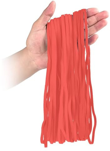 YAZANY 50Pcs Large Elastic Rubber Bands, Sturdy Thick & Stretchable Red Bands, Natural Elastic Bands for School Home Office Supplies Industrial Crafts DIY Everyday Use 180mm