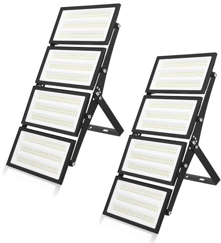 Bellanny Lot de 2 Projecteur LED Extérieur, 400W 40000LM Superlumineux Spot LED Exterieur, 6500K Blanc Froid IP66 Etanche Projecteur Exterieur LED pour Patio, Garage, Jardin, Terrasse, Usine