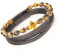 Elegantes Armband aus Ostsee Bernstein und Leder, Magnetverschluss, Jeden rozmiar, Leder, Bernstein