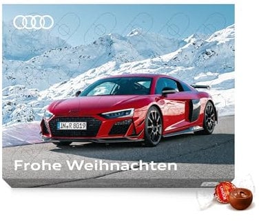 Audi Adventskalender XXL - 40x30cm - befüllt mit 300g Lindt LINDOR Kugeln Milch Schokolade Audi R8 GT Coupé // Officially licensed by AUDI AG/Audi Sport/Quattro