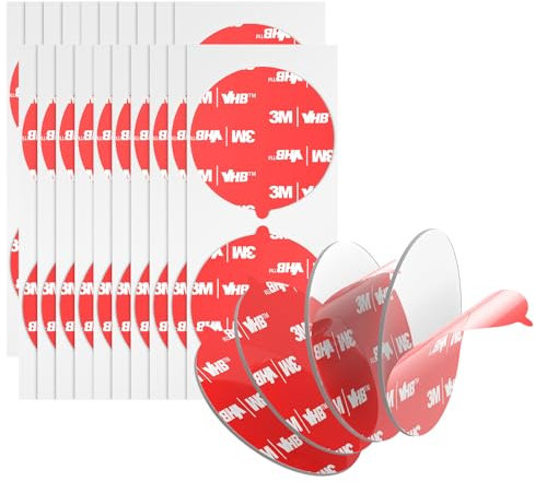 3M Doppelseitige Klebepads Heavy Duty VHB 50MM Durchmesser 40 PCS Transparent 0.5MM Dick 4905 Rund klebrige Montage Schaumstoffband stark klebend für Auto Dekoration Haus Büro Logos