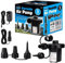 ADVENTURE PEAKS Electric Air Pump For Inflatables - Portable Electric Pump with Fast Inflation & Deflation - Electric Air Pump with 3 Nozzles and 2 Chargers - Paddling Pool, Air Bed, Camping Toys