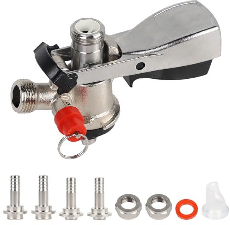 CPROSP Keg Verschluss Zapfkopf Typ S, Kegverschluss Zapfkopf G5/8 Gewinde, Keg Kombi Zapfkopf für Bier, Wein & Softdrinks