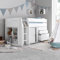 Lacy Kids Storage Bed Mid Sleeper Bed Blue, Grey, Pink and White (White)