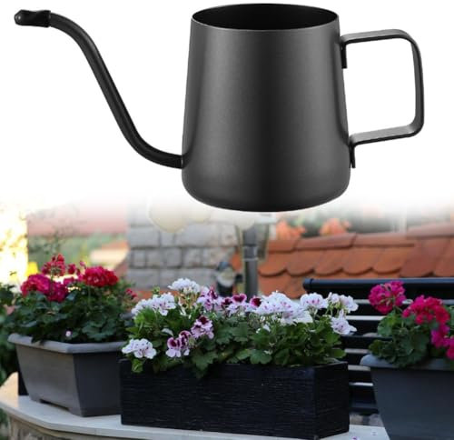 Regadera de boca larga, regadera de acero inoxidable de 250 ml/350 ml, maceta decorativa moderna con boquilla larga para plantas de interior y exterior, bonsái y flores de jardín (250 ml)