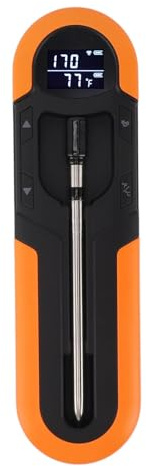 Fleischthermometer, Wasserdichtes Kabelloses Fleischthermometer mit Timer, Intelligenter Alarm, IP66, Magnetisch, 500 MAh, Fleischthermometer für Braten, BBQ, Grill, Ofen, Bis