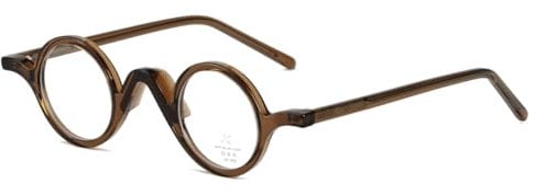 moomoobird Runde Gläser für Männer Frauen Vintage Brillen TR90 Kleine Gläser Rahmen Klare Linse Retro Brillen (brown with clear)