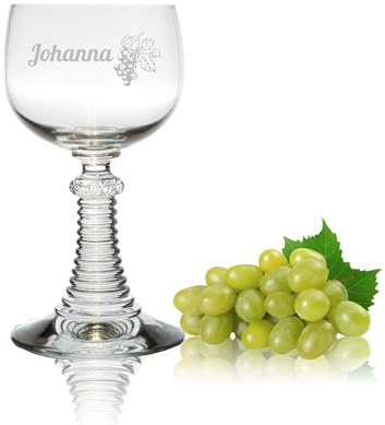 1 personalisiertes Weinrömer Römerglas mit transparentem Fuß, 0,25L ohne Füllmarke - Römerglas mit Gravur Name