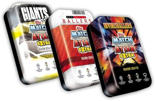 Topps Match Attax Extra 2025 - Mega Tin Bundle - Amazon Exclusive! Alle 3 Mega Tins der diesjährigen Match Attax Extra Collection!