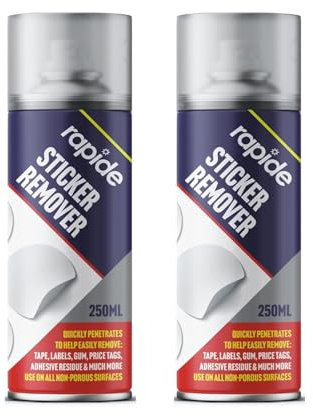 MIXEL Sticker Remover Spray, Adhesive Remover Spray, Multi-Surface Compatibility, Remove Sticky Labels Chewing Gum, Masking Tape, Gel, Price Tags 250ml (Pack of 2)