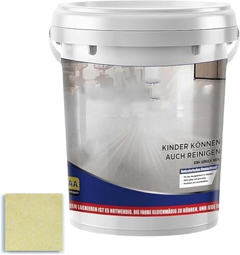 Gokame Pintura epoxi de color arena para pisos,pintura epoxi impermeable, Household Cement Flat Paints, revestimiento de piso epoxi con efecto mármol de alto brillo,arena de colores (Beige)