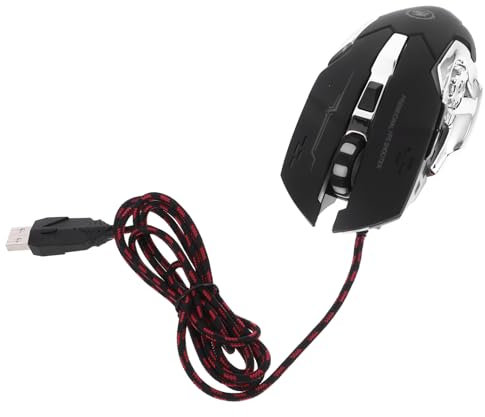 SMASOLO Souris USB De Jeu Ergonomique X9 Filaire Commutation Dpi 1200-3200, Patins Antidérapants pour Joueurs Pc Bureau, Lumière Rvb Respirante, Ambidextre Noir