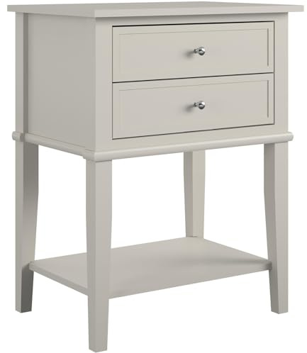 Franklin Accent Table with 2 Drawers Taupe