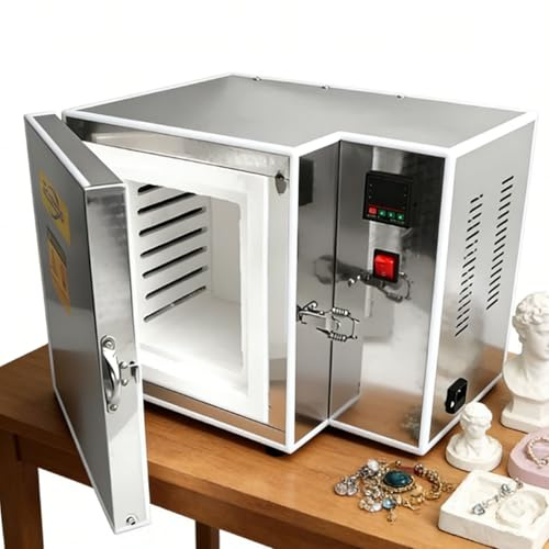 Horno eléctrico para cerámica, horno de mufla de fundición de joyas de 1500 W con pantalla digital, horno eléctrico para cerámica, sinterización y esmalte de arcilla metálica